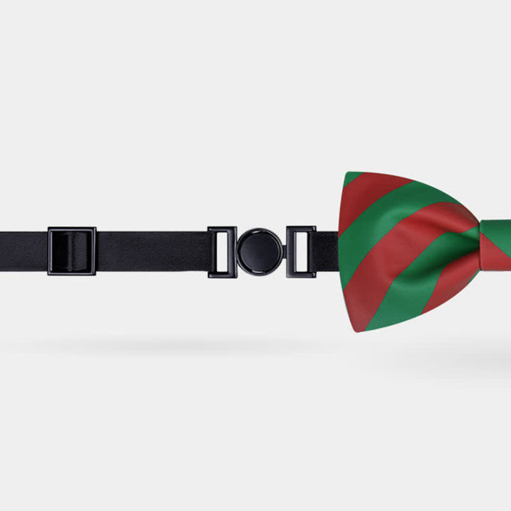 Rote und grüne Weihnachtsstreifen-Fliege für Herren