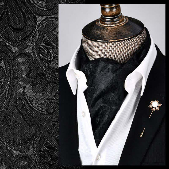 Schwarze moderne Pracht Floral Ascot Paisley Krawatte