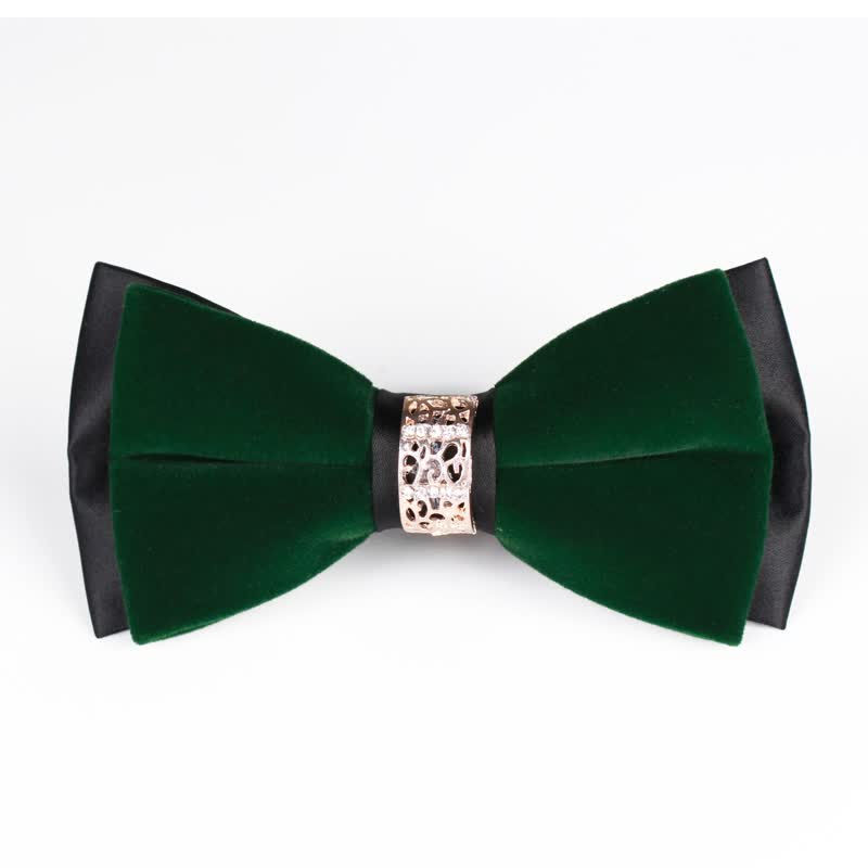 Herren-Samtfliege mit Strass-Patchwork