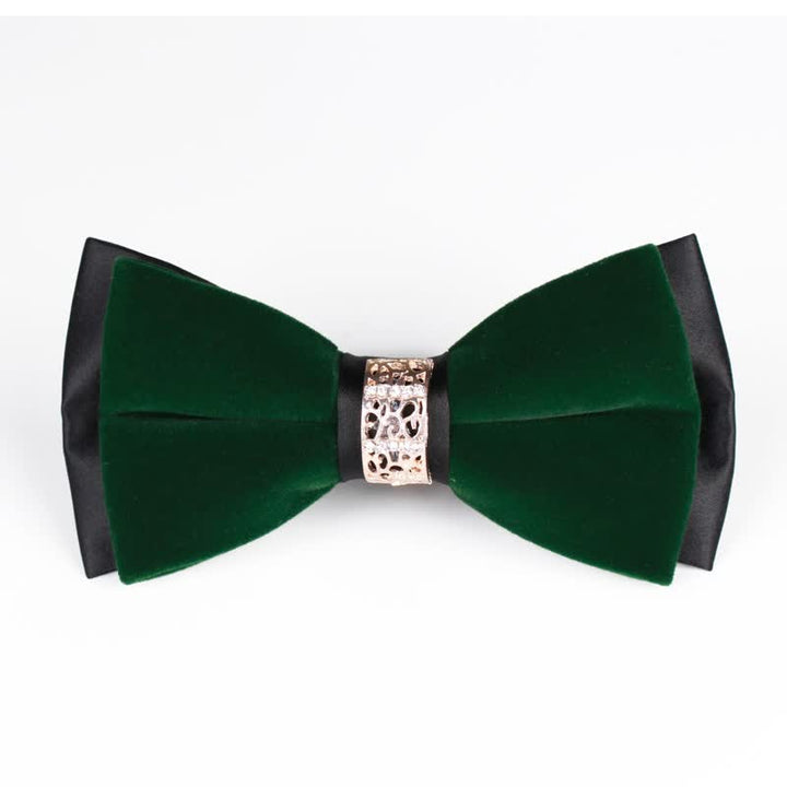 Herren-Samtfliege mit Strass-Patchwork