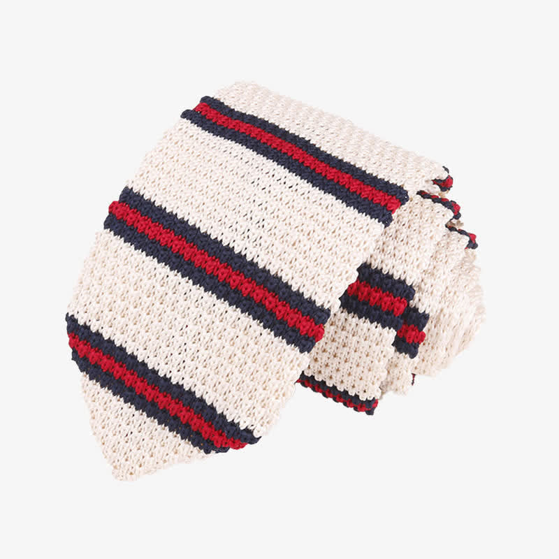 Gestrickte Krawatte mit horizontalen Streifen für Männer