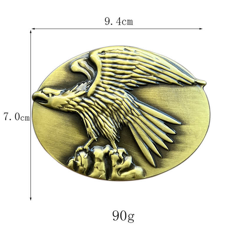 Herren DIY Eagle auf Stone Schnalle Ledergürtel