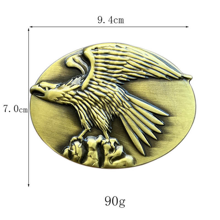 Herren DIY Eagle auf Stone Schnalle Ledergürtel