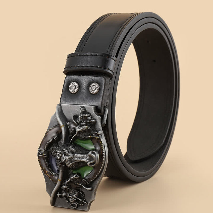 Herren Dominanter Bullenkopf Schwarzer Ledergürtel