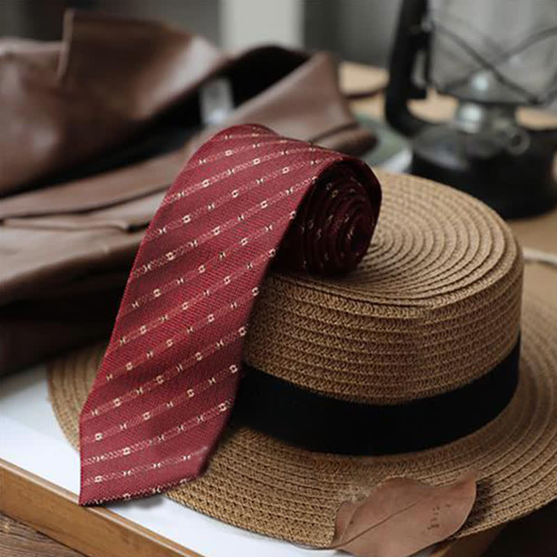 Herren Krawatte mit Polka Dots und kleinen Blumen