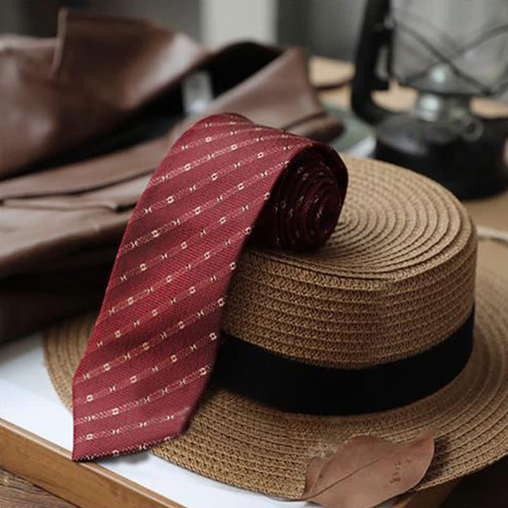 Herren Krawatte mit Polka Dots und kleinen Blumen
