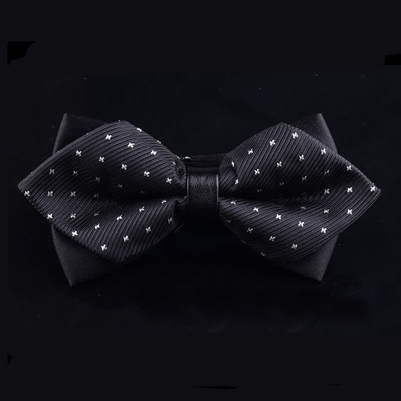 Herren Schwarze Twill Weiße Kreuz Spitze Fliege