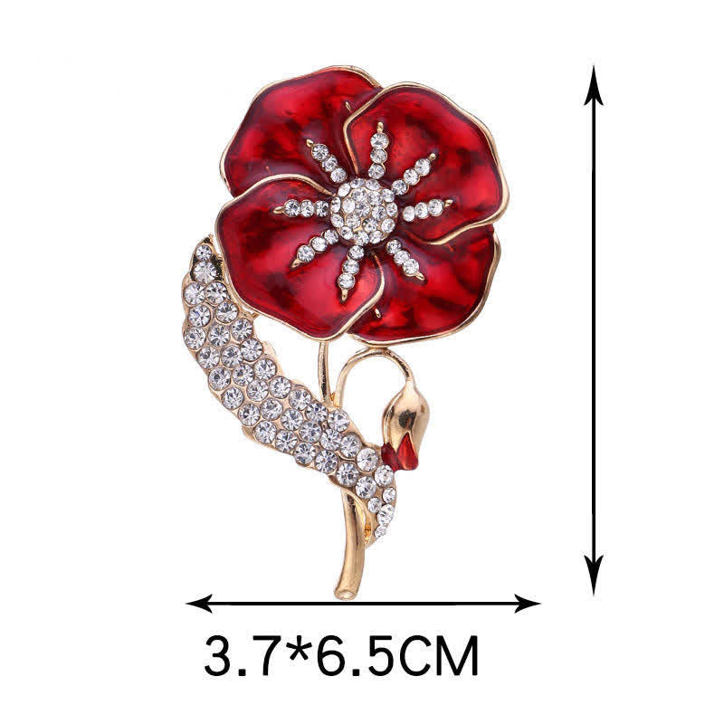 Unisex Strass Mohnblume Memorial Day Brosche
