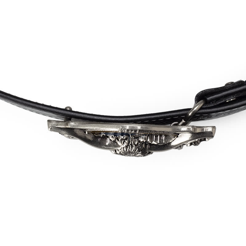 Herrengürtel aus Leder mit Longhorn-Stier-Prägung