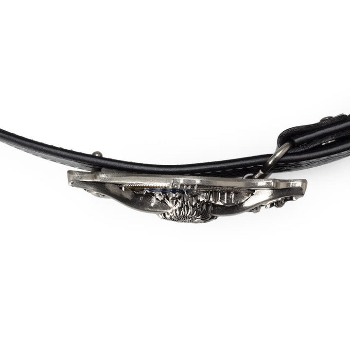 Herrengürtel aus Leder mit Longhorn-Stier-Prägung