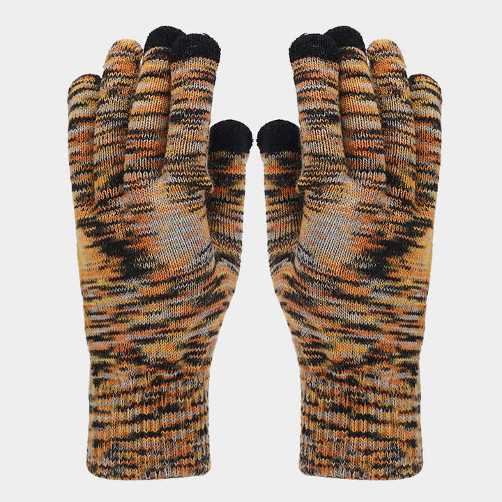 3-teiliges Unisex-Mehrfarbiger Hut-Schal-Handschuh-Set