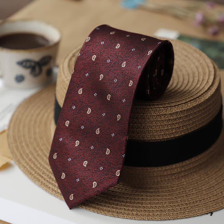 2er-Set Vintage Krawatten und Einstecktücher für Herren mit Mini-Motiv