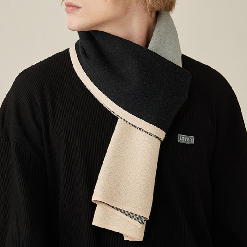 Herrenfarben Kontrastierender Gestreifter Reiner Wollschal