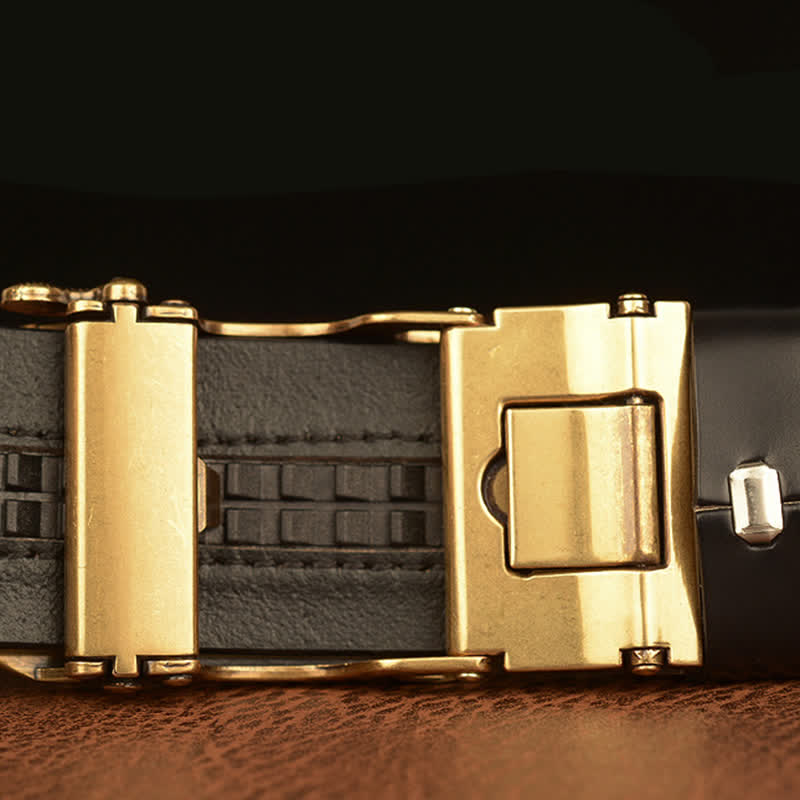 Herren Gürtel mit Tiger-Schließe und Blumenmuster