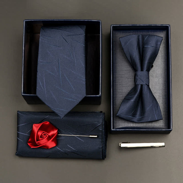 5-tlg. Set für formelle Geschäftskrawatten und Fliegen für Herren