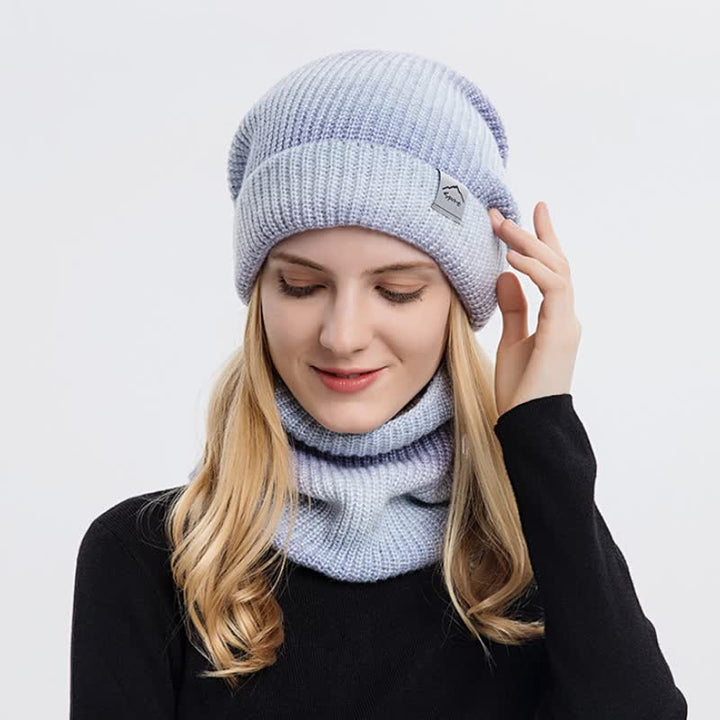 2er Pack Dehnbares Farbverlauf Hut- und Schal-Set