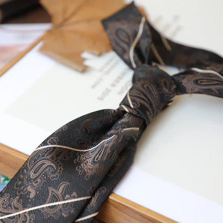 Krawatte der Serie 'Coffee Colors' mit Streifen und Paisley-Muster für Herren