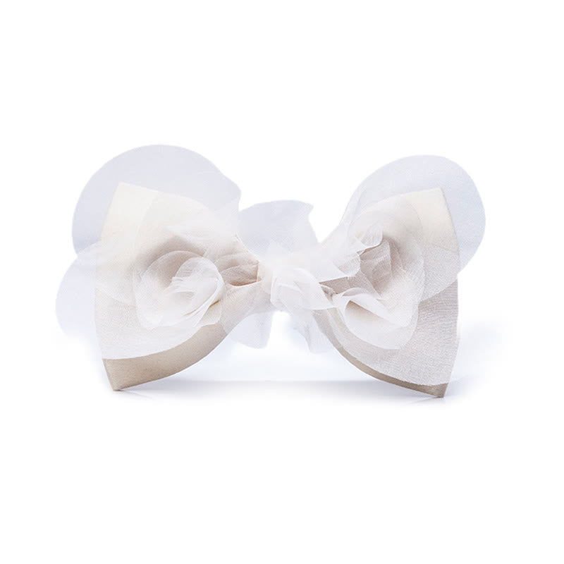 Elegante warme Elfenbeinweiße Organza-Fliege für Männer