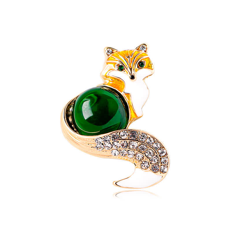 Damen Glasiert Emaille Fuchs Brosche