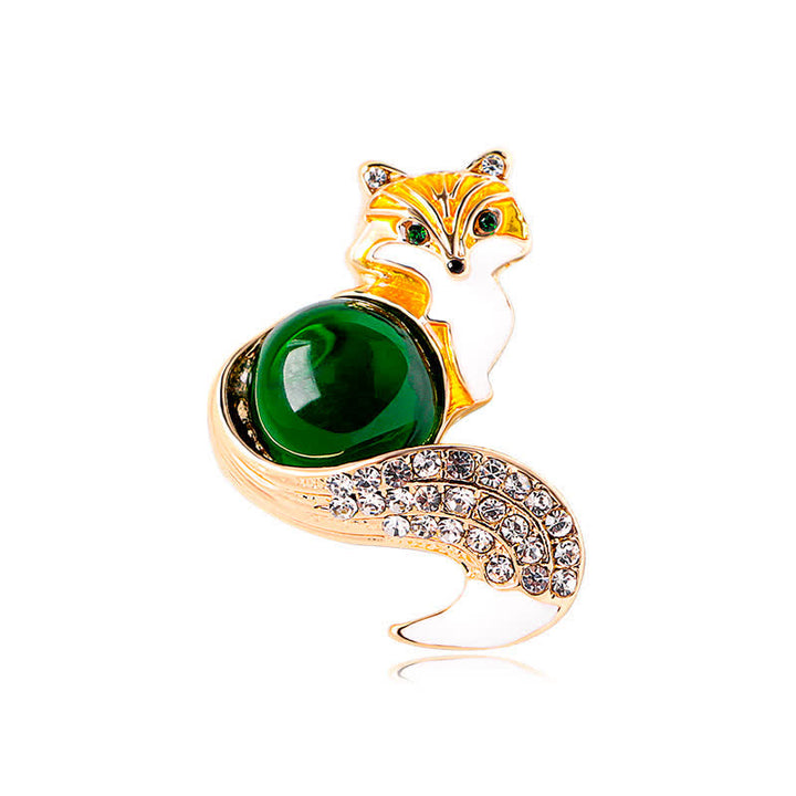 Damen Glasiert Emaille Fuchs Brosche