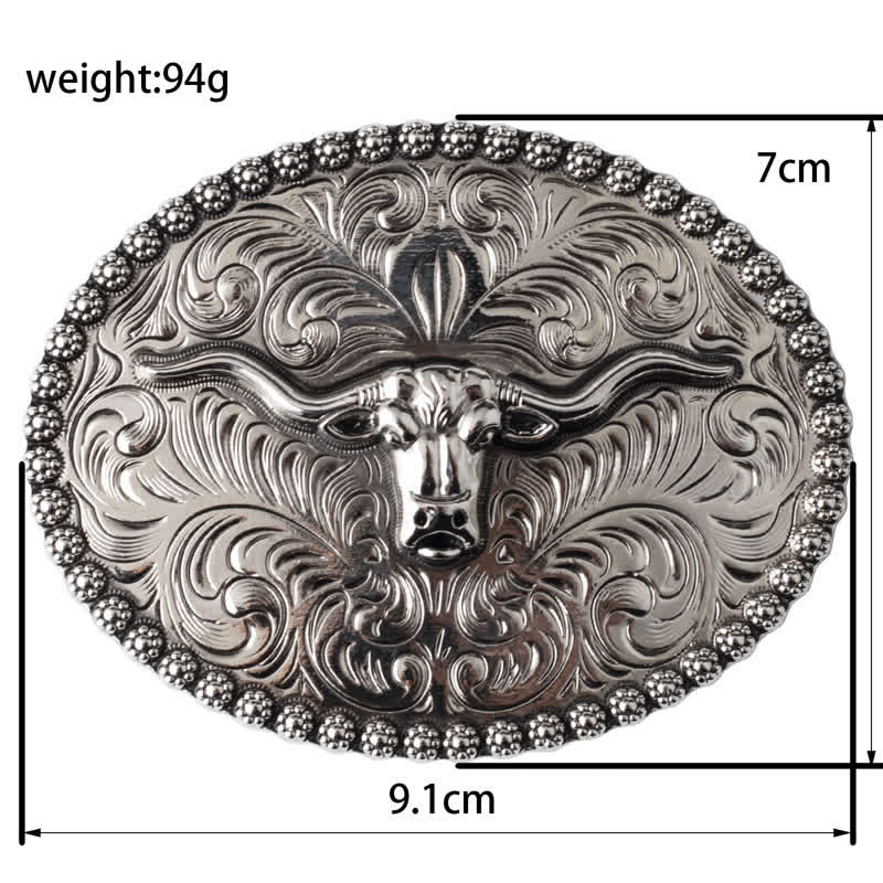 Herren-Jeans-Ledergürtel mit graviertem Feather Bull