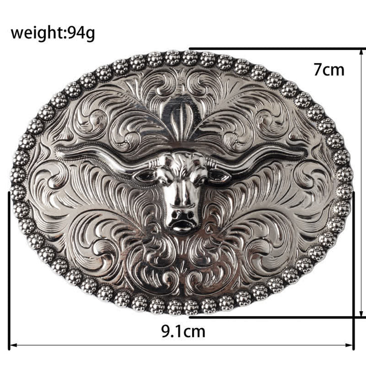 Herren-Jeans-Ledergürtel mit graviertem Feather Bull