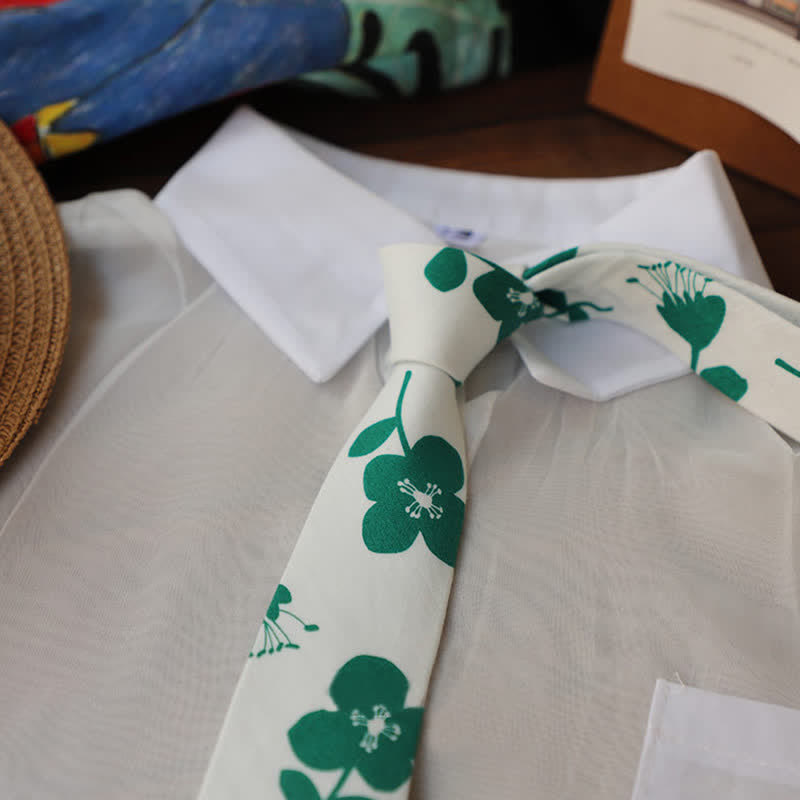 Elegante, Florale, Schmale Krawatte für Herren