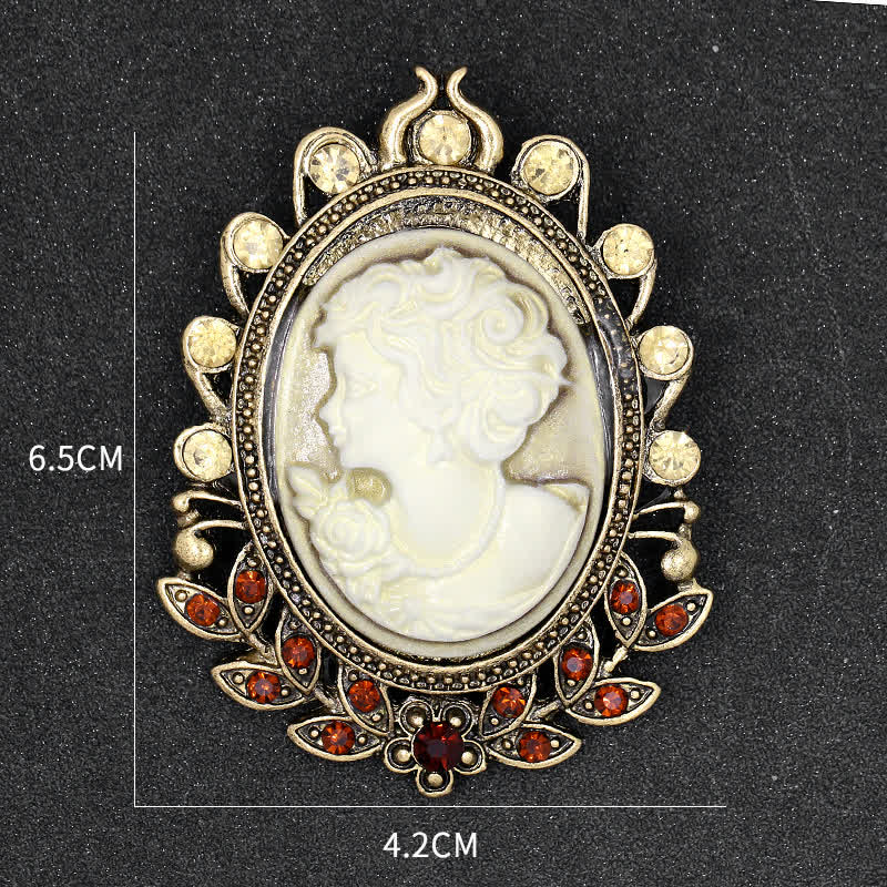 Viktorianische Cameo-Silhouette-Blatt-Brosche für Frauen