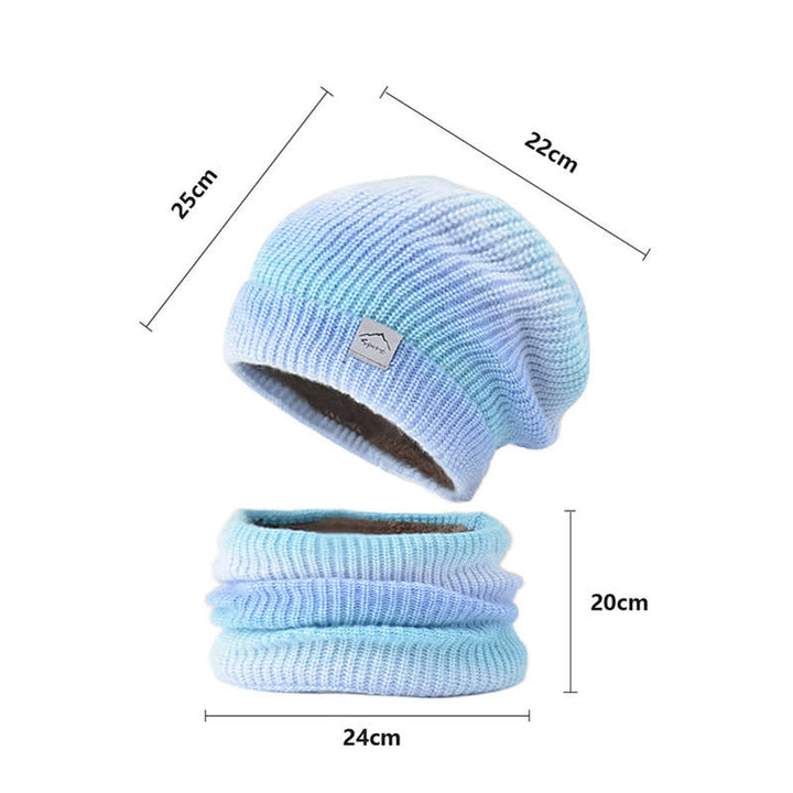 2er Pack Dehnbares Farbverlauf Hut- und Schal-Set