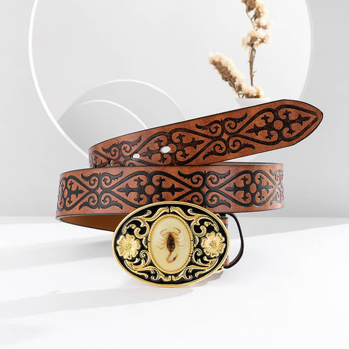 Leuchtender Skorpion-Gürtel aus Leder für Herren