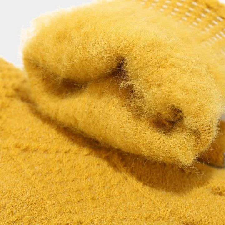 3-tlg. Damen-Diamant-Bommel-Mütze-Schal-Handschuh-Set