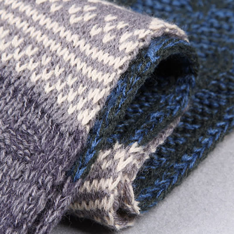 Herren Argyle Gestrickter Color Block Schal