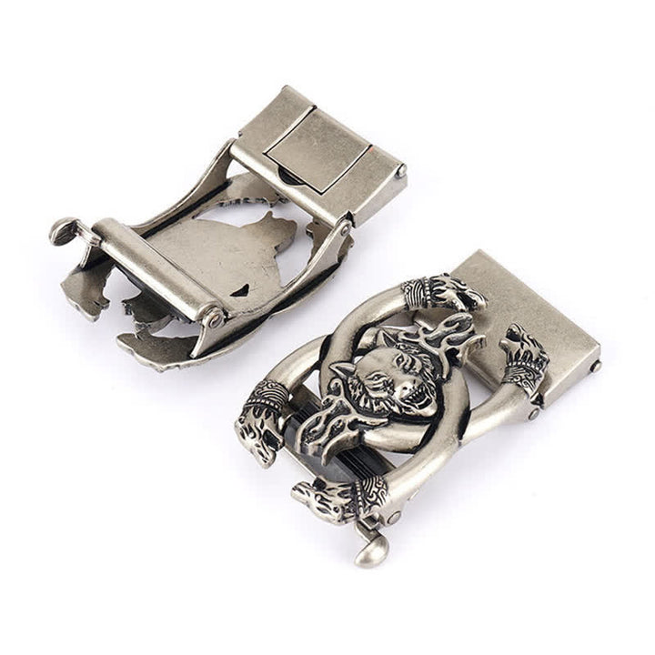 Herren Wilder Wolf im Flammen Nylon Gürtel