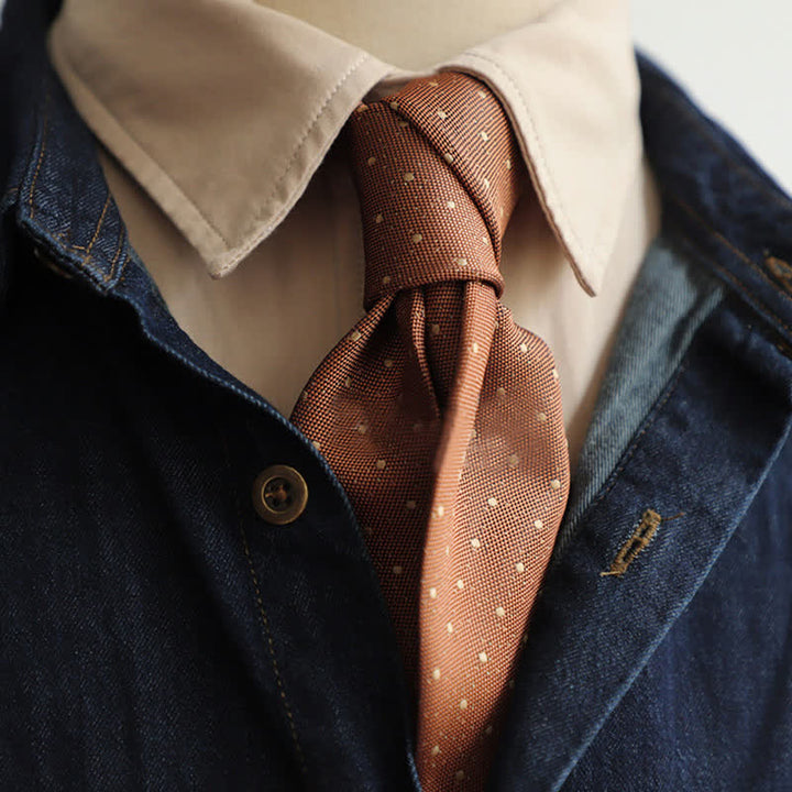 Herren Krawatte mit Polka Dots und kleinen Blumen