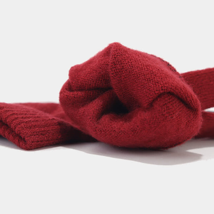 3er-Set Unisex Verdicktes Twill-Strickmütze-Schal-Handschuhe