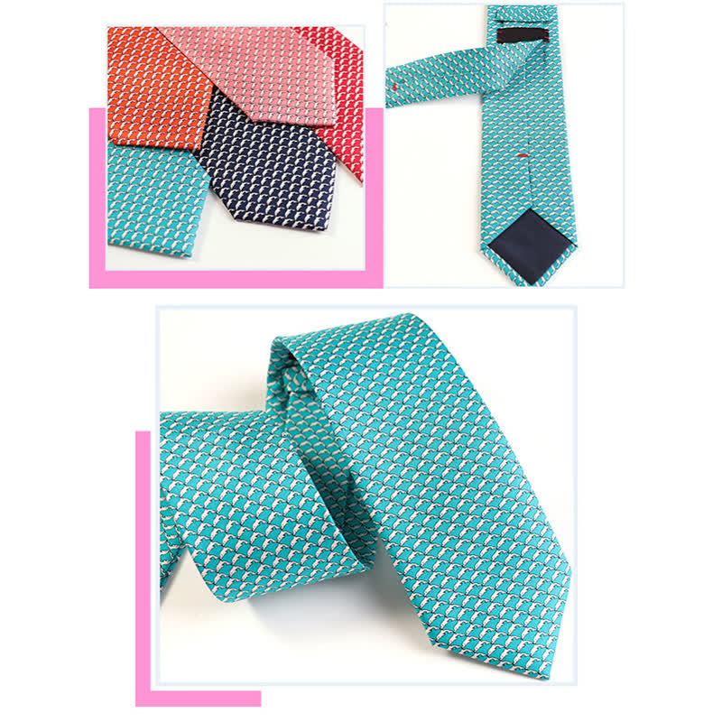 Herren Krawatte aus reiner Seide mit tanzenden Tiermotiven