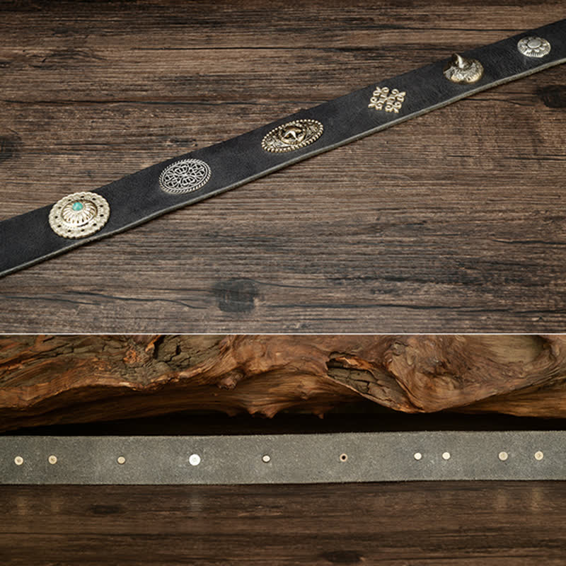 Herren Punk Heavy Metal Nietengürtel aus Leder