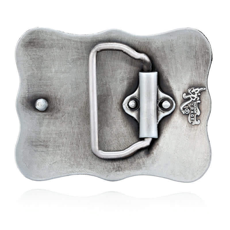 DIY Herrengürtel aus Leder mit silberner Longhorn-Bull-Rodeo-Schnalle