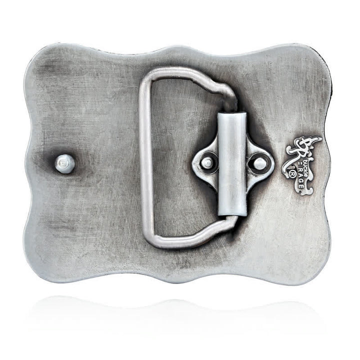 DIY Herrengürtel aus Leder mit silberner Longhorn-Bull-Rodeo-Schnalle