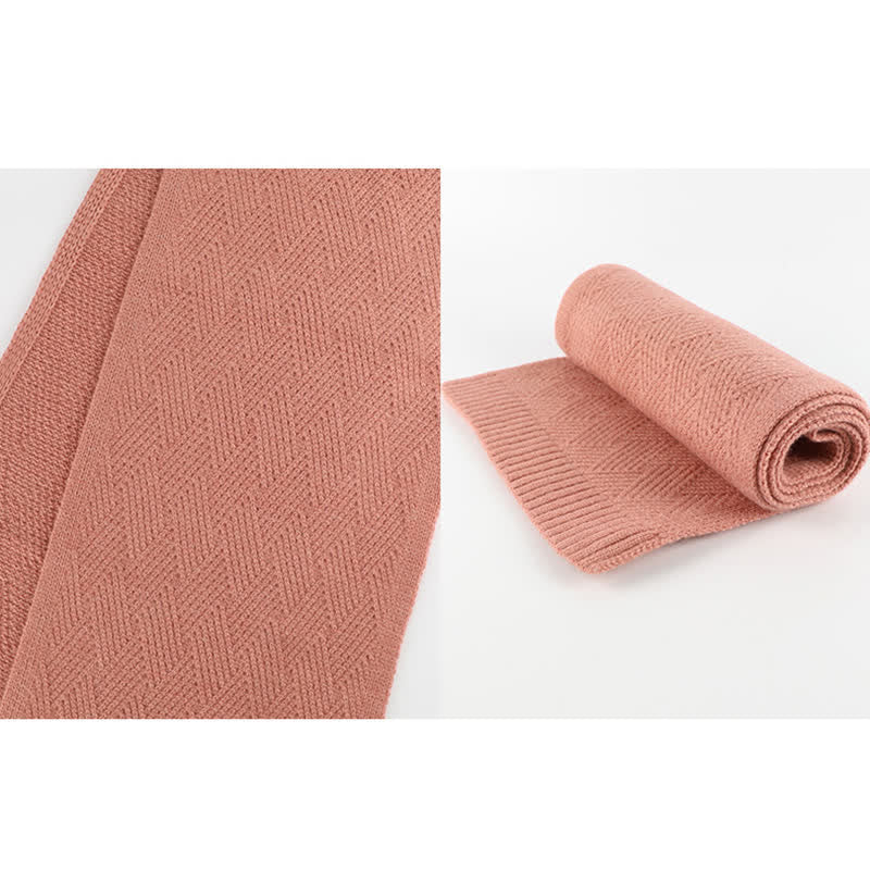 3er-Set Damen-Pompom-Gestrickter Hut-Schal-Touchscreen-Handschuhe