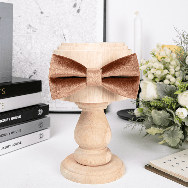 Herren Karamellbraune Samtfliege in Unifarbe