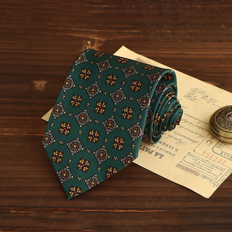 Luxuriöse geometrische Medaillon-Krawatte für Herren