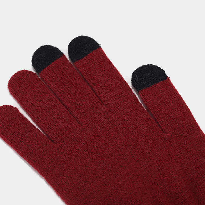 3-tlg. Unisex Solid Color Twill Mütze Schal Handschuhe Set