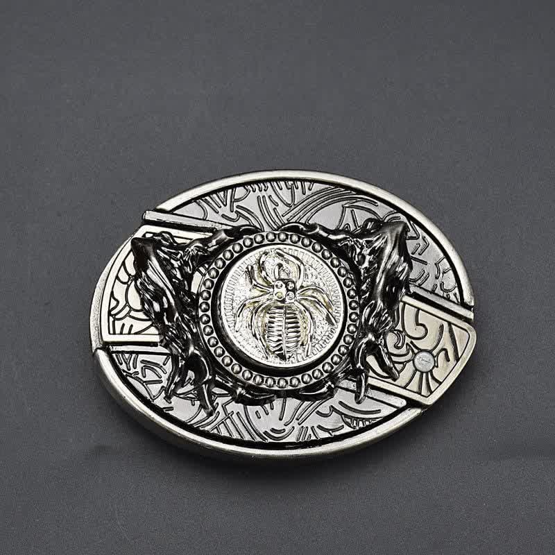 Rotierender Spinnenledergürtel für Herren mit Klappmesser