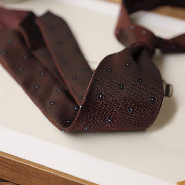2er-Set Vintage Krawatten und Einstecktücher für Herren mit Mini-Motiv