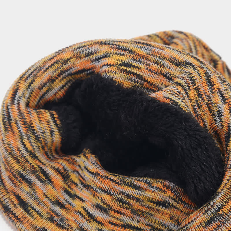 3-teiliges Unisex-Mehrfarbiger Hut-Schal-Handschuh-Set