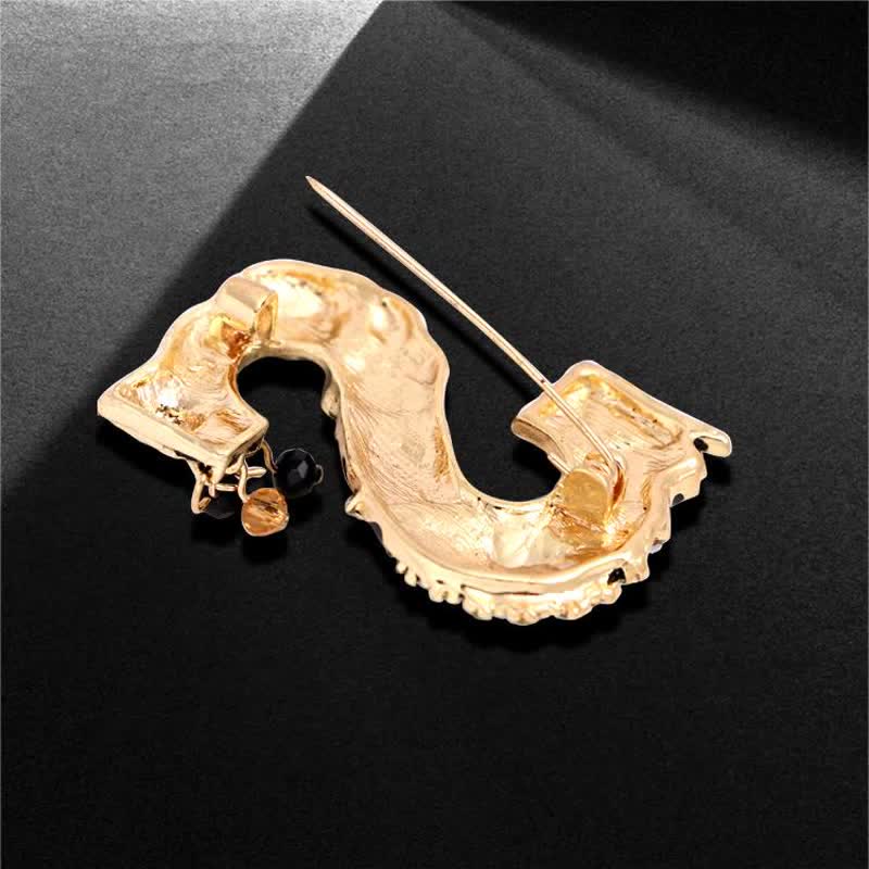 Unisex Barock Perlen Buchstaben Brosche