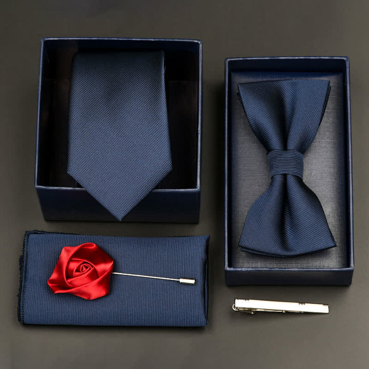 5-tlg. Set für formelle Geschäftskrawatten und Fliegen für Herren