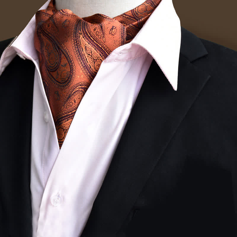 Schokoladen Freizeitball Herren Blumen Ascot Paisley Krawatte