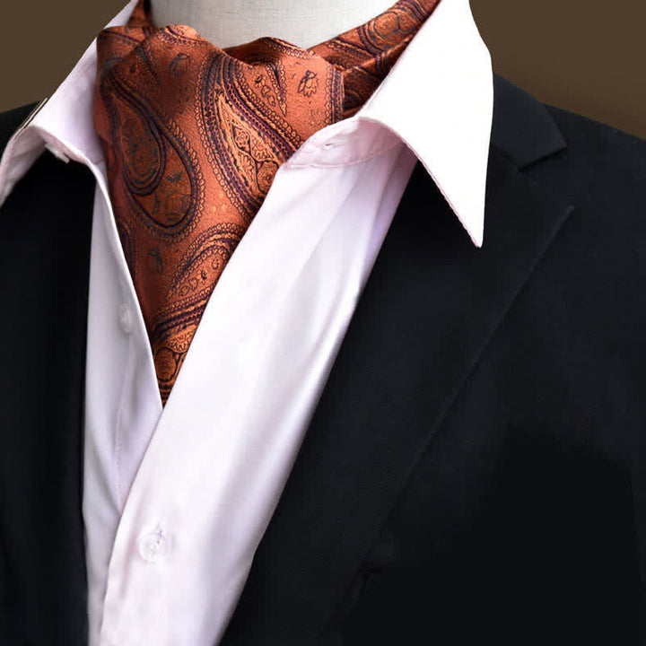 Schokoladen Freizeitball Herren Blumen Ascot Paisley Krawatte